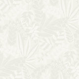 Seabrook Botanica Striped Leaves Gray Mist and Ivory Wallpaper