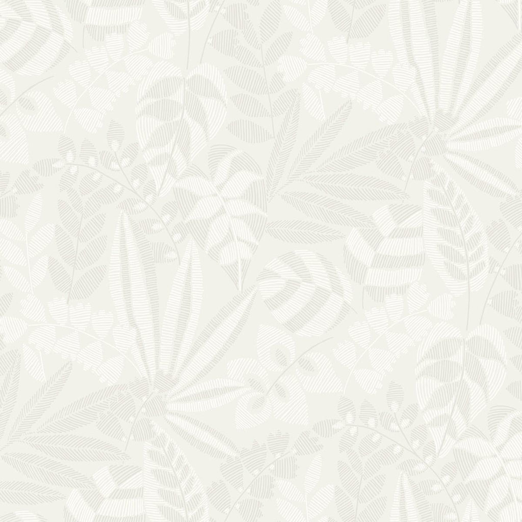 Seabrook Botanica Striped Leaves Grey Wallpaper
