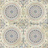 Seabrook Mandala Boho Tile Coral, Cream, And Midnight Blue Wallpaper
