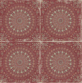 Seabrook Mandala Boho Tile Red Wallpaper