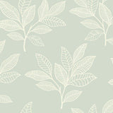 Seabrook Paradise Leaves Mint Wallpaper