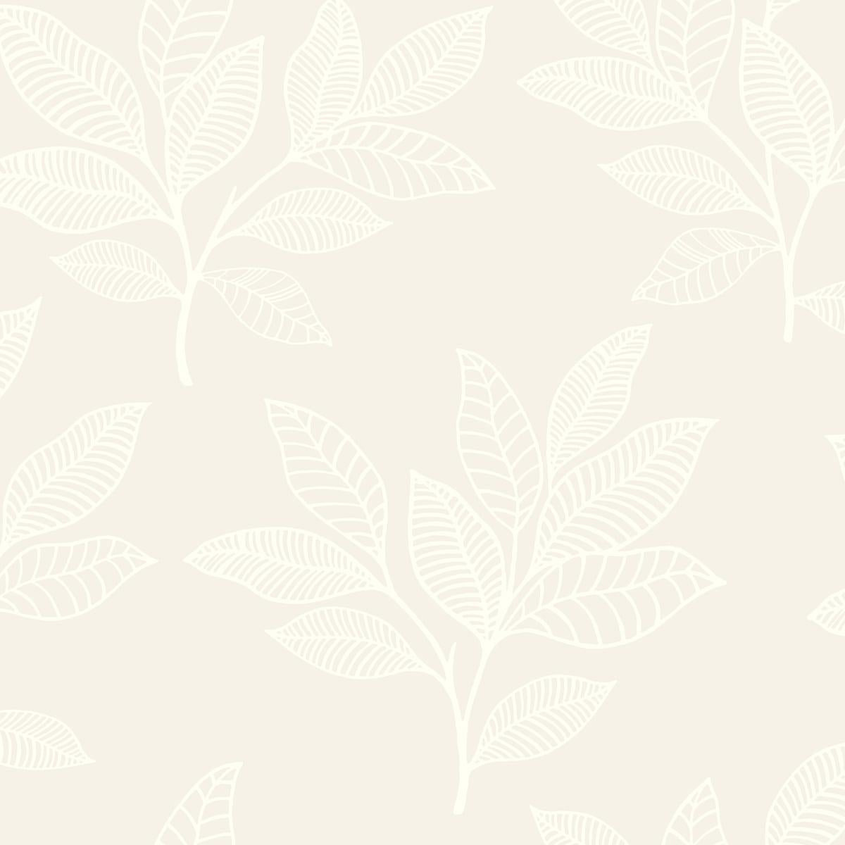 Seabrook Paradise Leaves Beige Wallpaper