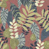 Seabrook Tropicana Leaves Redwood, Olive, And Washed Denim Wallpaper