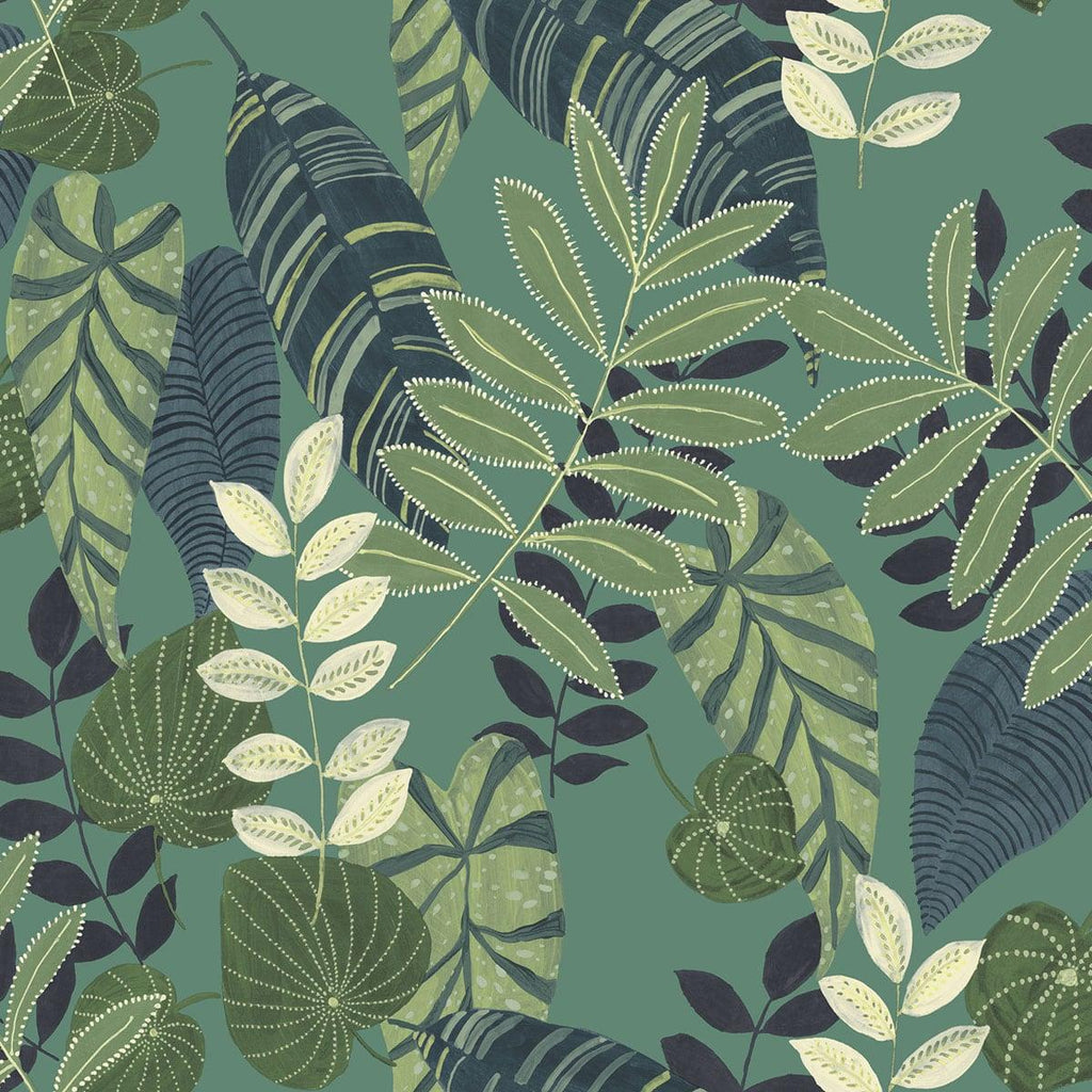 Seabrook Tropicana Leaves Green Wallpaper