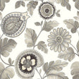 Seabrook Calypso Paisley Leaf Stone and Latte Wallpaper