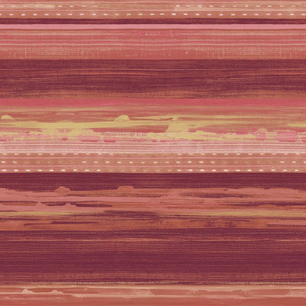 Seabrook Horizon Brushed Stripe Red Wallpaper