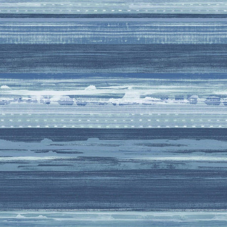 Seabrook Horizon Brushed Stripe Washed Denim and Sky Blue Wallpaper