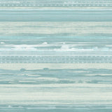 Seabrook Horizon Brushed Stripe Teal, Seafoam, and Ivory Wallpaper