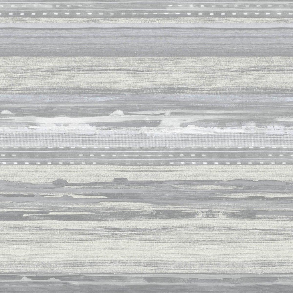 Seabrook Horizon Brushed Stripe Cinder Gray and Ivory Wallpaper