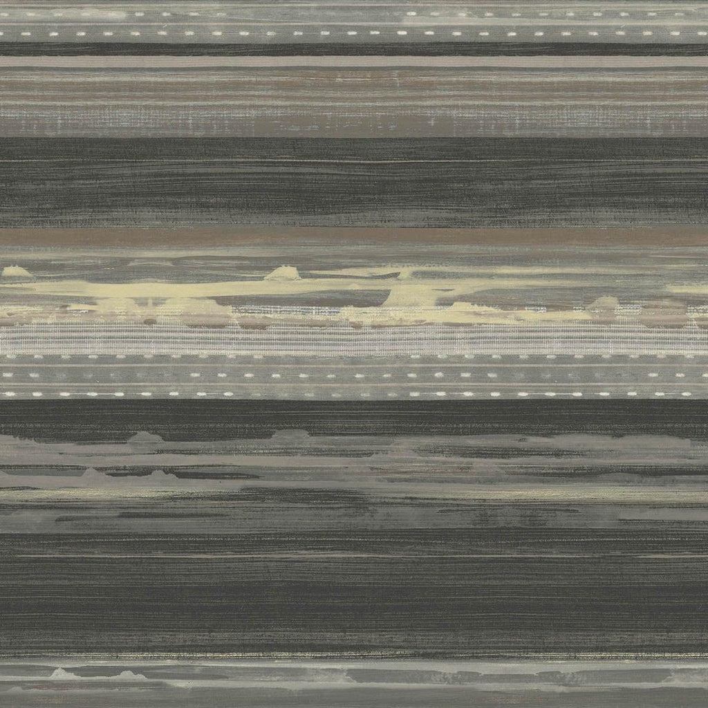 Seabrook Horizon Brushed Stripe Black Wallpaper