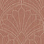 Seabrook Scallop Medallion Redwood and Ivory Wallpaper