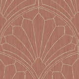 Seabrook Scallop Medallion Red Wallpaper