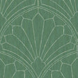 Seabrook Scallop Medallion Jade and Ivory Wallpaper