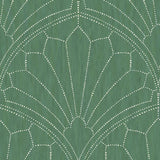 Seabrook Scallop Medallion Jade and Ivory Wallpaper