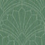 Seabrook Scallop Medallion Jade and Ivory Wallpaper