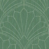Seabrook Scallop Medallion Jade And Ivory Wallpaper