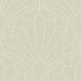 Seabrook Scallop Medallion Beige Wallpaper