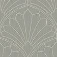 Seabrook Scallop Medallion Cinder Gray and Ivory Wallpaper