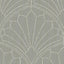 Seabrook Scallop Medallion Cinder Gray and Ivory Wallpaper