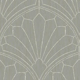 Seabrook Scallop Medallion Grey Wallpaper