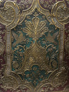 Old World Weavers Cuir Breteuil Red, Gold & Green Fabric