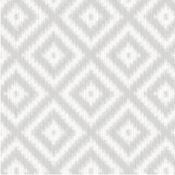 Winfield Thybony IKAT DIAMOND HARBOR GREY Wallpaper