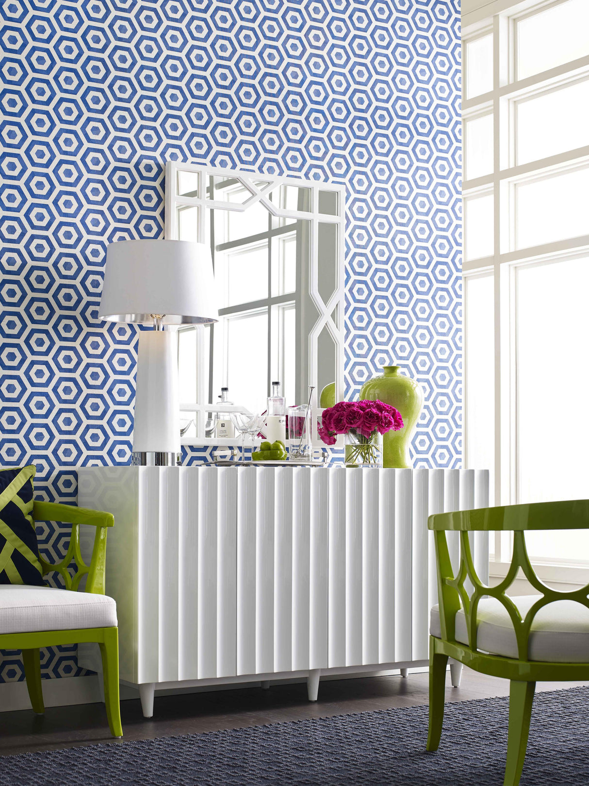 Winfield Thybony POP GREEN BLUE Wallpaper