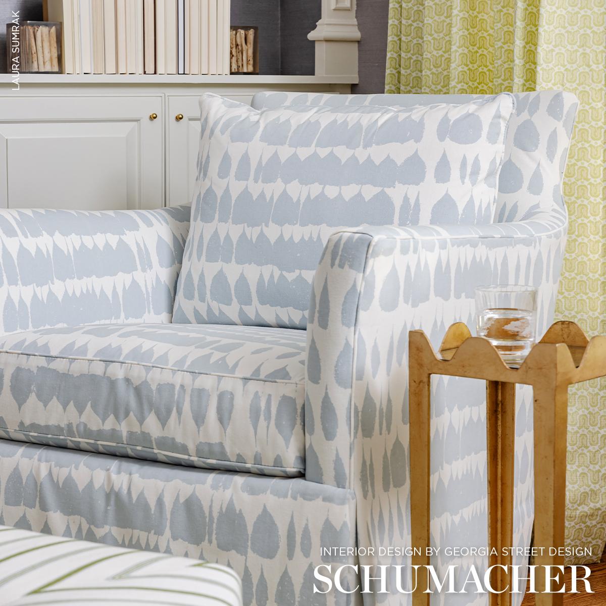Schumacher Queen Of Spain Sky Fabric – DecoratorsBest