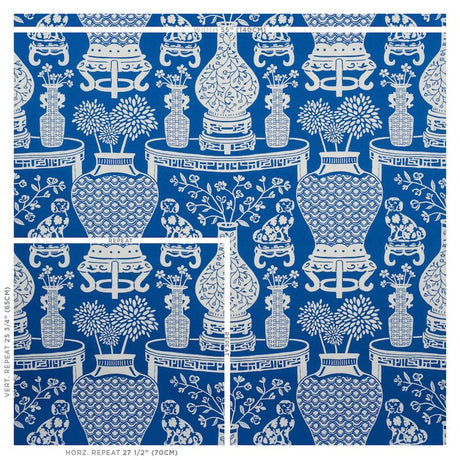 Schumacher Hellene Blue Fabric