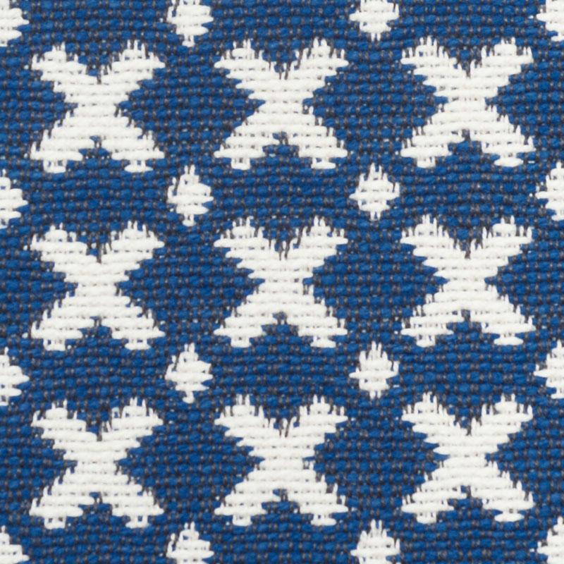 Schumacher Elias Blue & Ivory Fabric