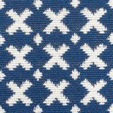 Schumacher Elias Blue & Ivory Fabric