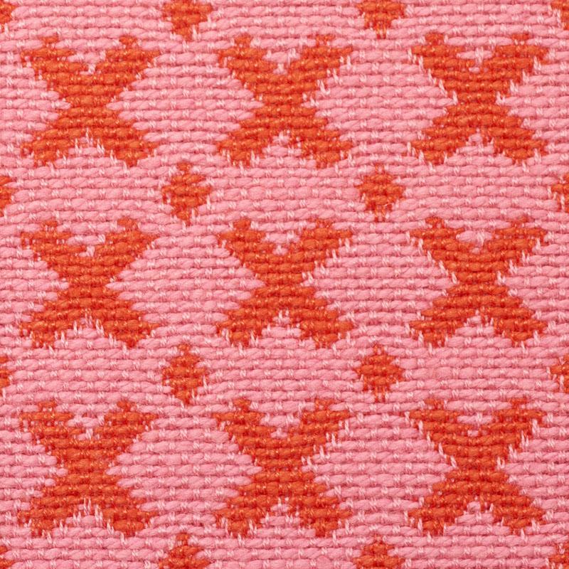 Schumacher Elias Pink & Red Fabric