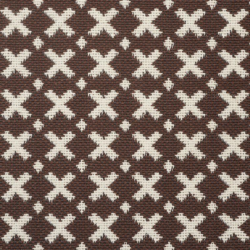 Schumacher Elias Brown & Ecru Fabric