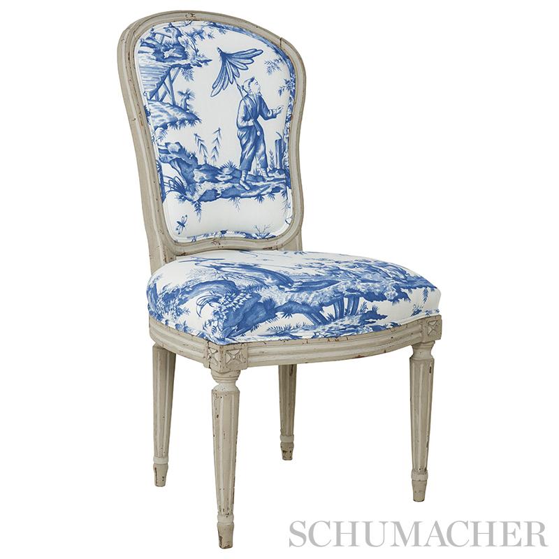 Schumacher Shengyou Toile Blue Fabric