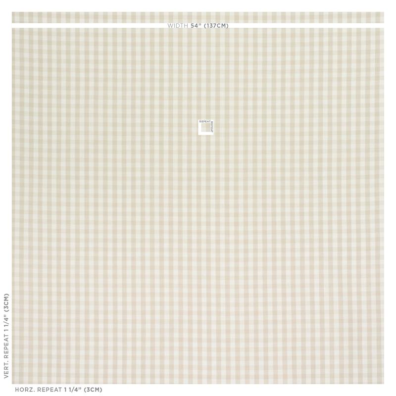 Schumacher Elton Cotton Check Natural Fabric