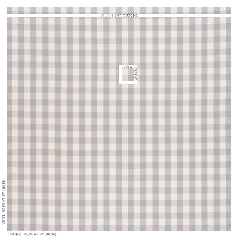Schumacher Camden Cotton Check Grey Fabric
