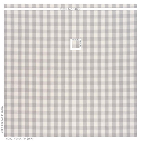 Schumacher Camden Cotton Check Grey Fabric