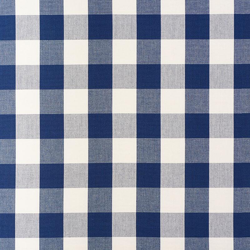 Schumacher Camden Cotton Check Navy Fabric