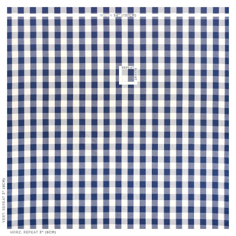 Schumacher Camden Cotton Check Navy Fabric