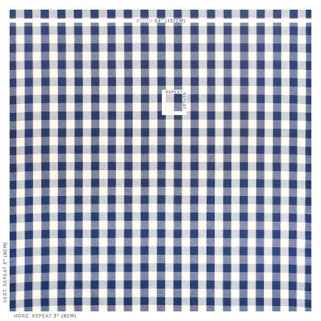 Schumacher Camden Cotton Check Navy Fabric