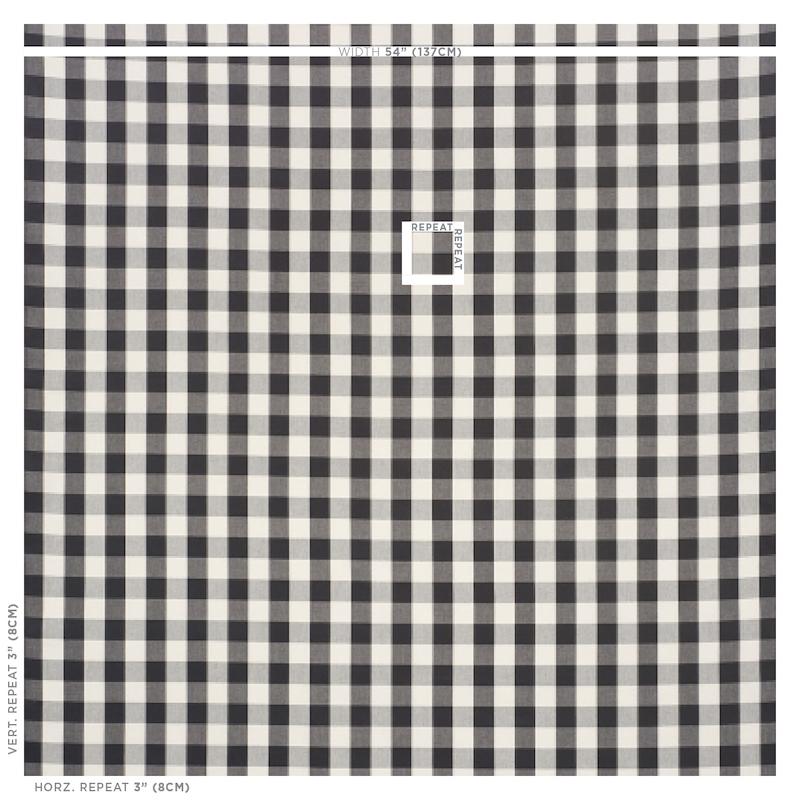 Schumacher Camden Cotton Check Black Fabric