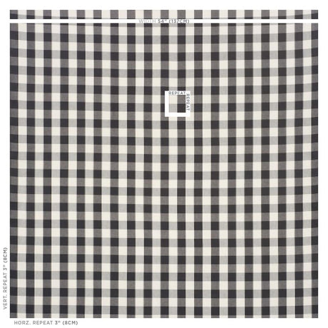 Schumacher Camden Cotton Check Black Fabric