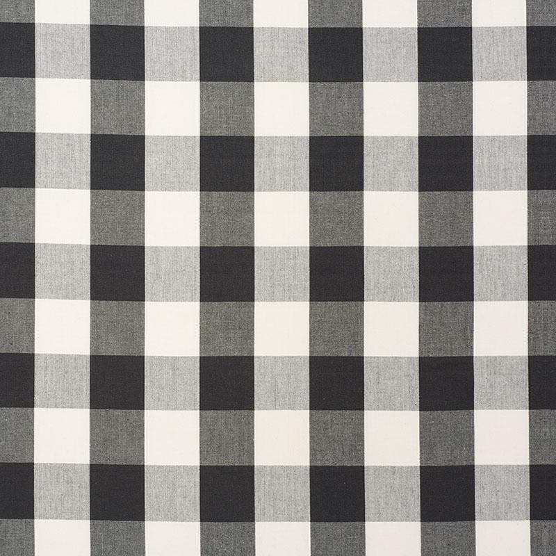 Schumacher Camden Cotton Check Black Fabric