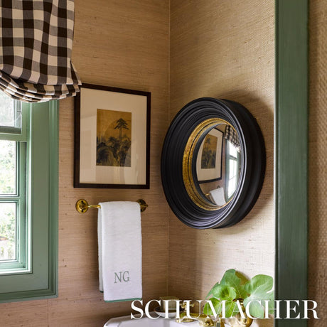 Schumacher Camden Cotton Check Black Fabric