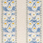 Schumacher Marguerite Embroidery Blue & Ochre Fabric