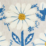 Schumacher Marguerite Embroidery Blue & Ochre Fabric