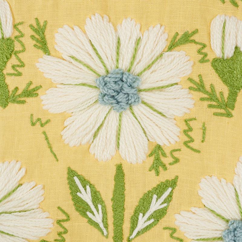 Schumacher Marguerite Embroidery Buttercup Fabric