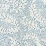 Schumacher Etched Fern Blue Fabric