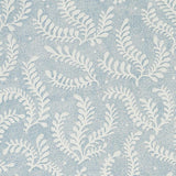 Schumacher Etched Fern Blue Fabric