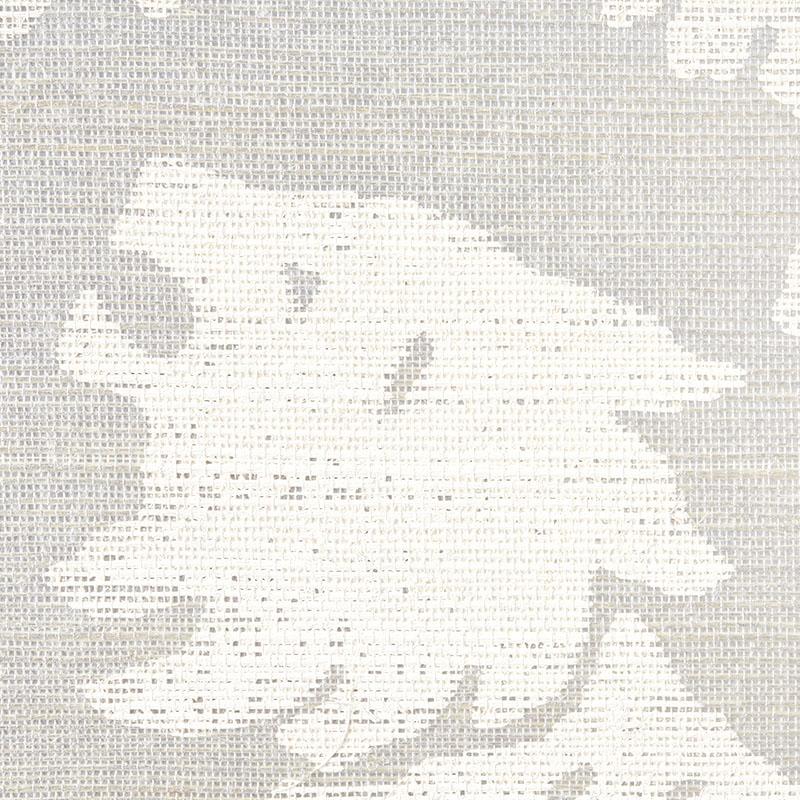 Schumacher Regalia Sisal Ivory On Silver Wallpaper